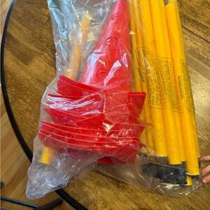 Red & Yellow Dog Agility Training Cones and Poles